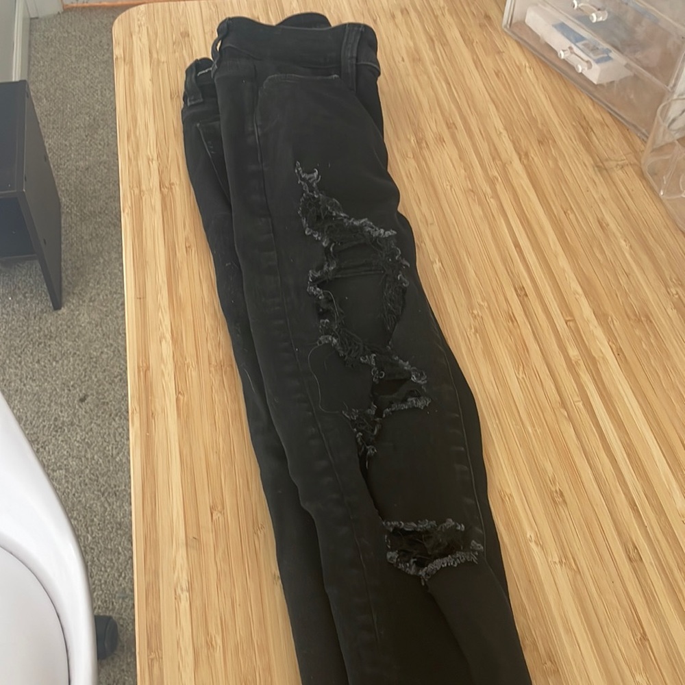 Black ripped jeans from AE